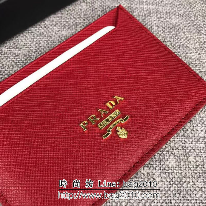 PRADA普拉達 官網同步 專櫃最新款 頂級原單十字紋牛皮 三層信用卡夾 1MC208 DD1756
